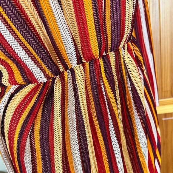 NWT Zara Small Stripe Crochet Knit Stripe Dress Long Sleeve Coverup - Picture 5 of 12